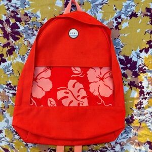 Roxy Junior Anchor Point Printed Backpack in Fiery Orange Tropical Border 🌺🏄‍♀️🌊